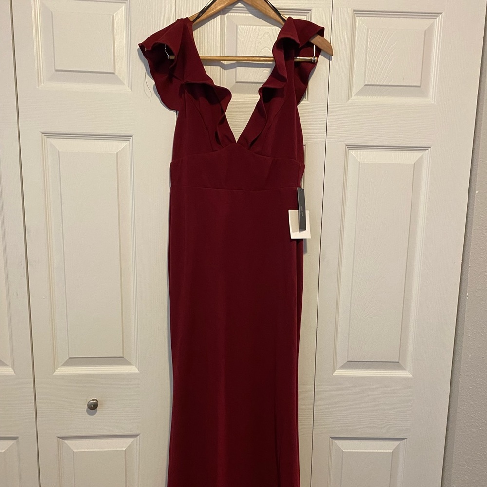 Lulu’s Perfect Opportunity Burgundy Maxi Dress